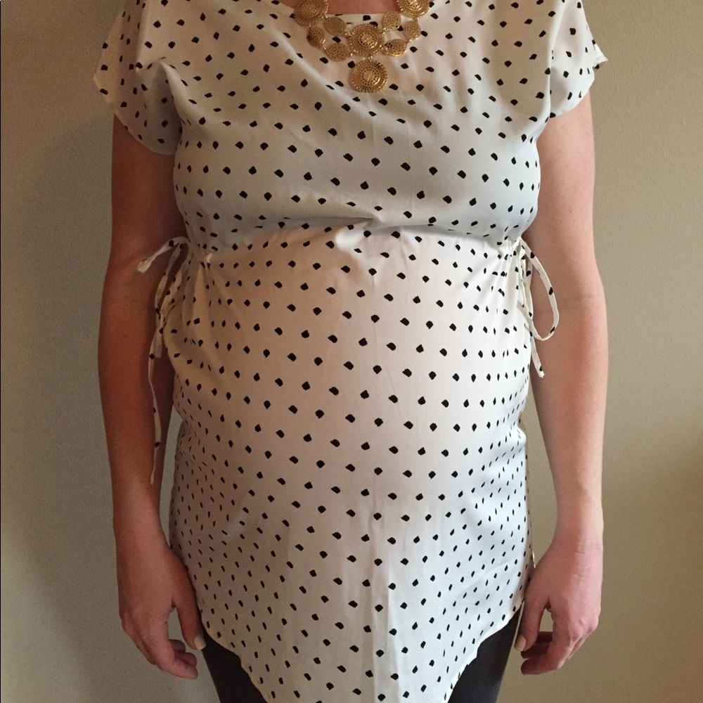 Motherhood Maternity Polka Dot Blouse